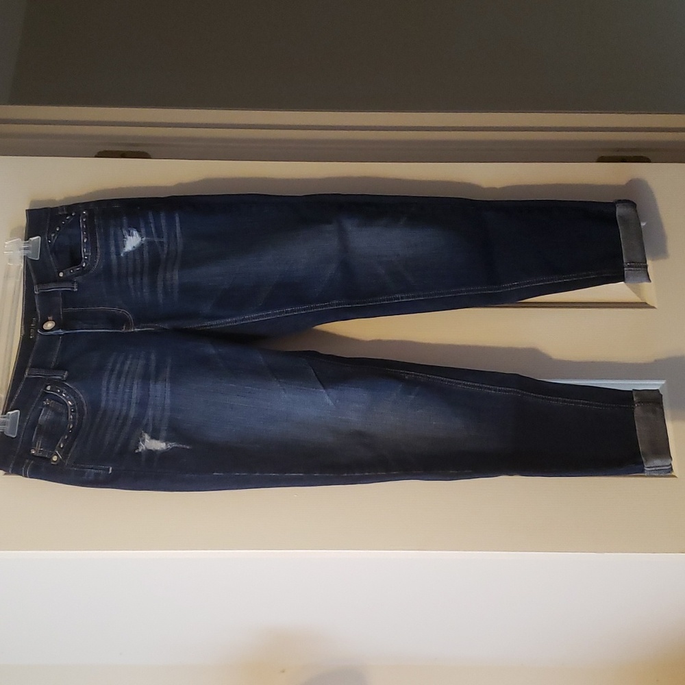 WHBM Blue Girlfriend Cropped Jeans Size 2.